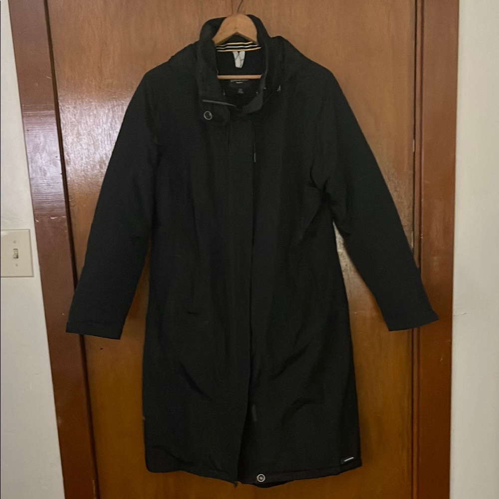 Land’s End Women's Stadium Squall Black Coat medium 10-12
